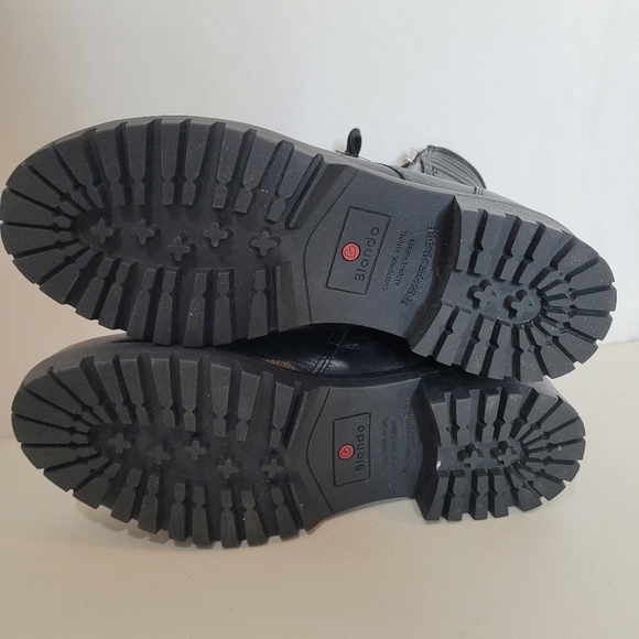 Blondo Mady Black Leather Waterproof Lace-Up Side Zip Combat Boots - Size 8 - Picture 12 of 16